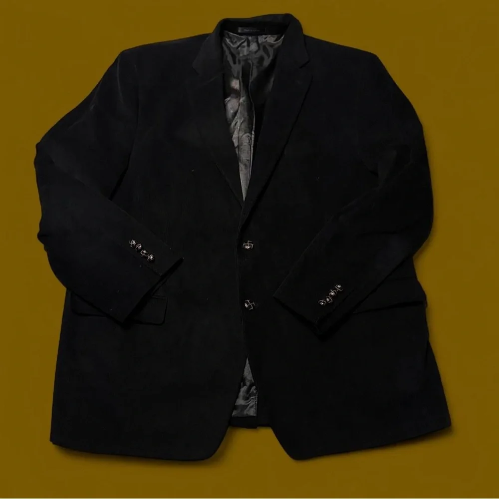 Polo Ralph Lauren Black Corduroy Blazer Jacket Paisley Lining
